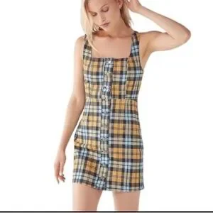Urban Outfitters Dresses Urban Outfitters Button Up Plaid